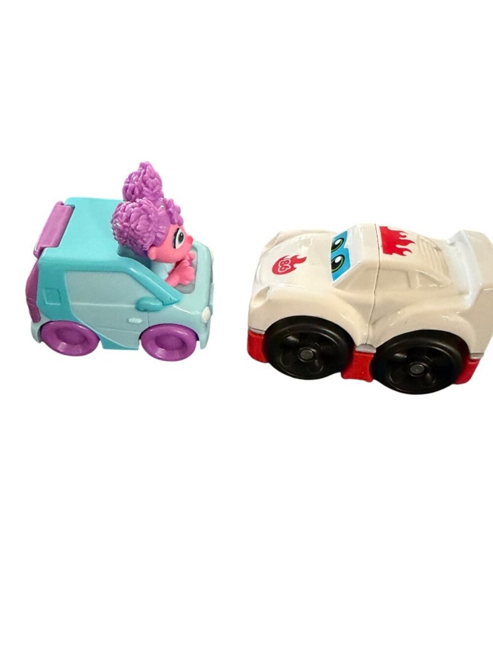 Set Of 3 Colorful Cartoon Toy Cars For Kids Includes Pink Blue & White Cars With - Picture 4 of 6